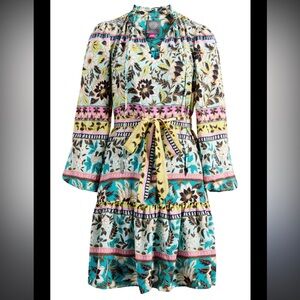 Vince Camuto floral ruffle long sleeved dress dress size 4
